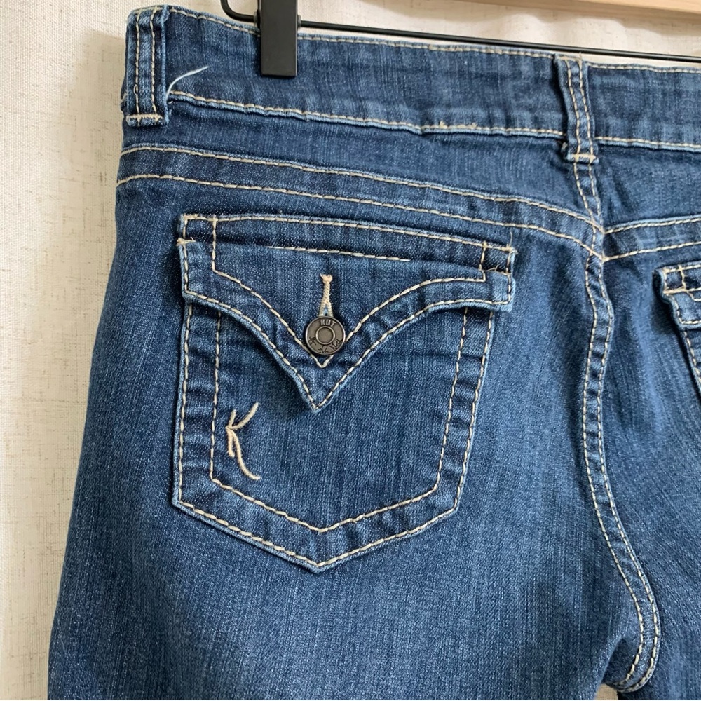 Kut from the Kloth Cropped Capri Mid Rise Flap Pocket Denim Jeans 12 - Picture 5 of 9